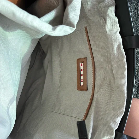 Marni Museo Brown and Black Tote Bag large men’s women’s unisex leather